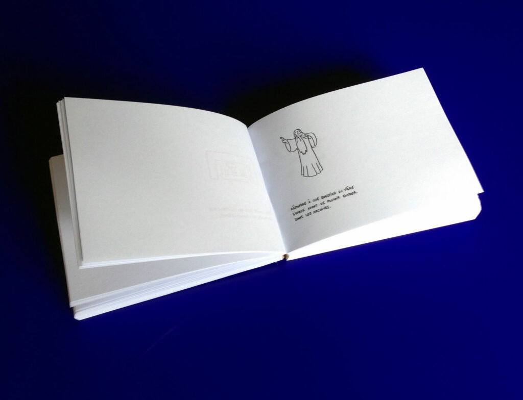 Les dessins sont réunis dans un livre qui est mis à la disposition des agent.es